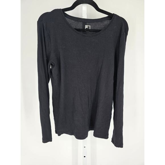 JCP JcPenney Womens Sz XL Long Sleeve Crew Neck T Shirt Solid Black - Picture 1 of 3